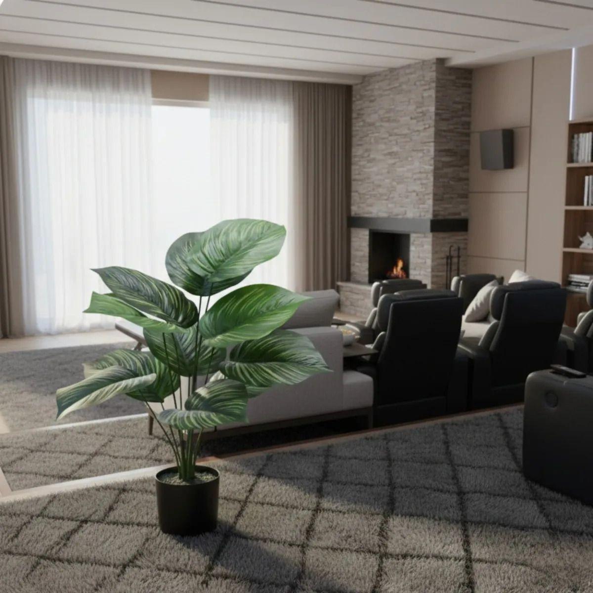 Planta Ornamental Artificial Follaje Exótico Maceta ALJ-8