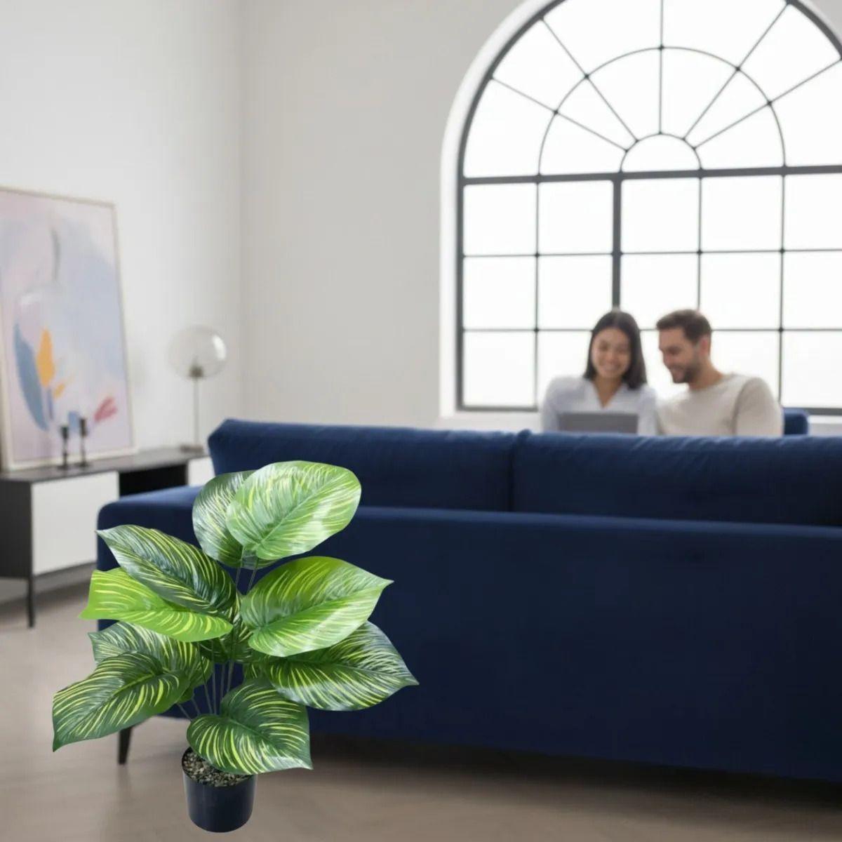Planta Ornamental Artificial Follaje Exótico Maceta ALJ-9