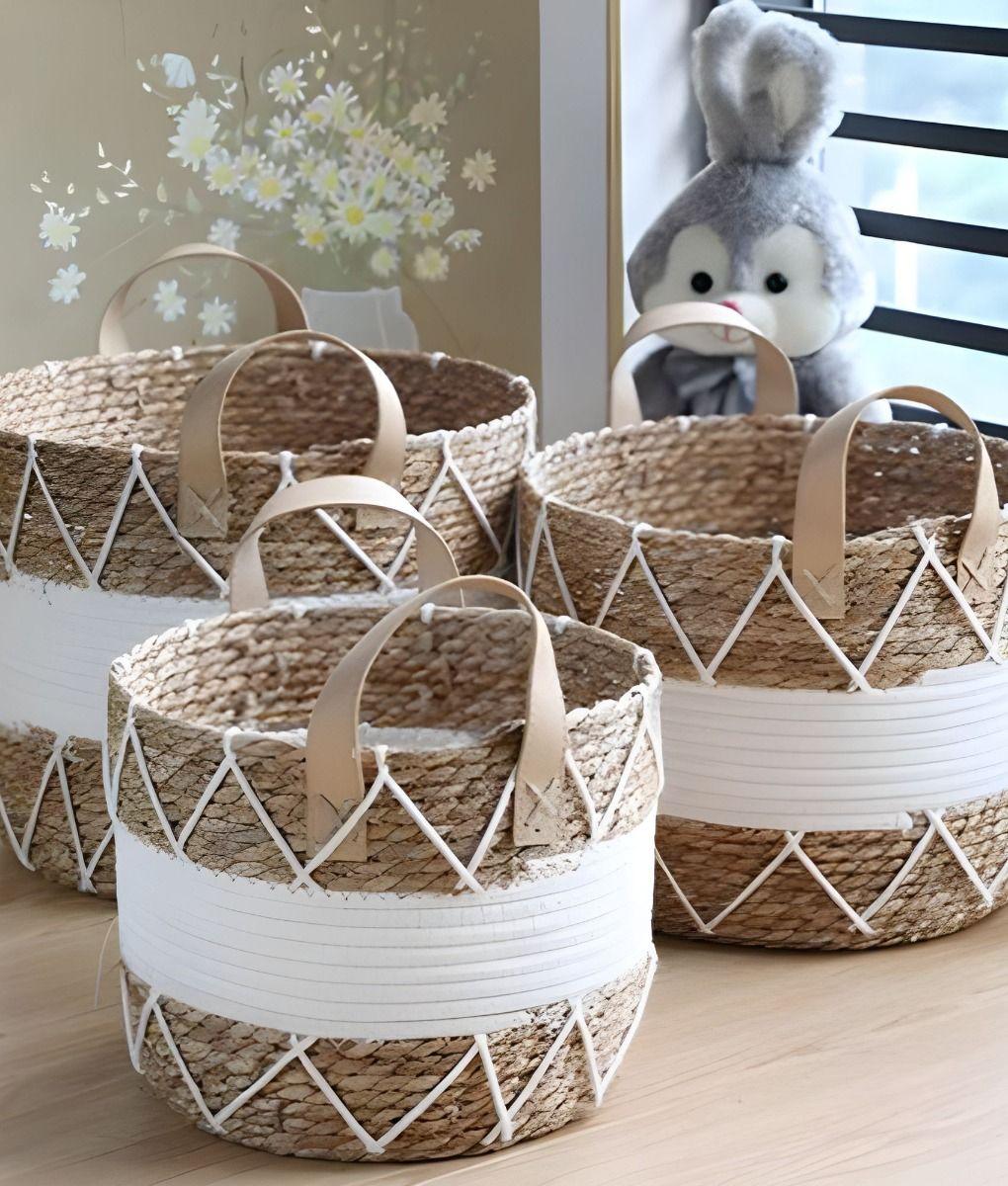 Set 3 Canasto Decorativo Cesto Almacenamiento Moderno Jhn-5