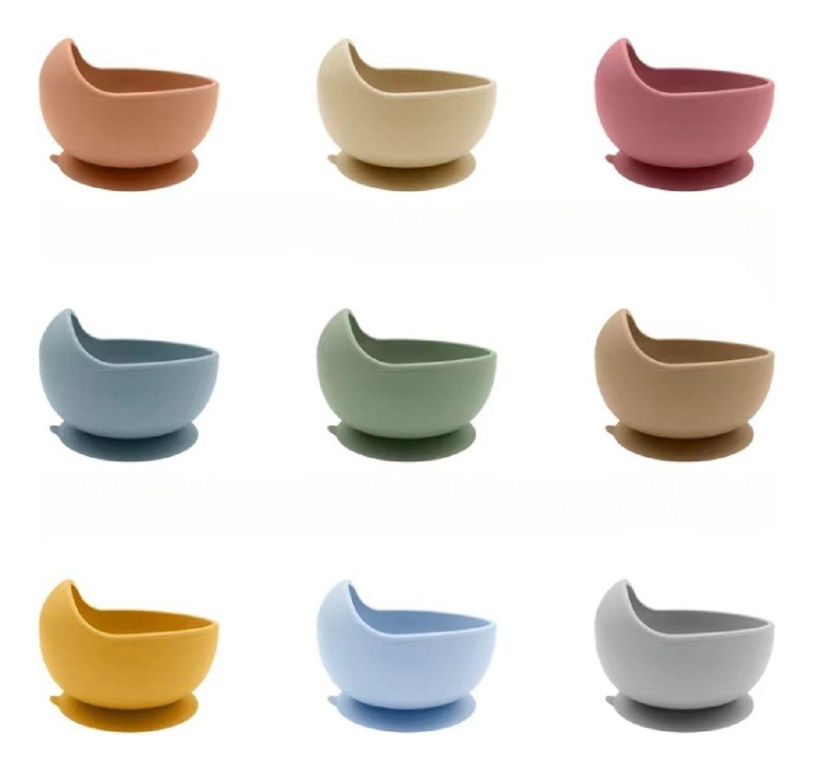 Set 2 Platos Tazon Silicona Antideslizante Comida Bebes Lau-1