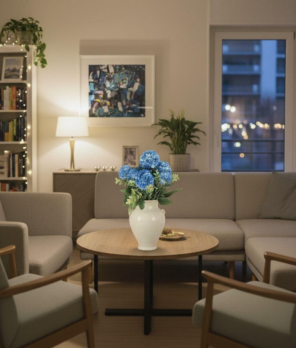 Set 2 Ramo Flores Artificiales Pompones Decoración Hogar Jhn-5