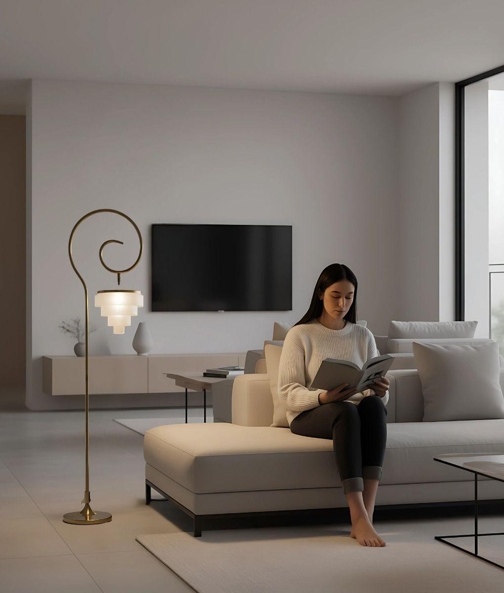 Lámpara Pie Decorativa Estética Elegante Espiral Jhn-2