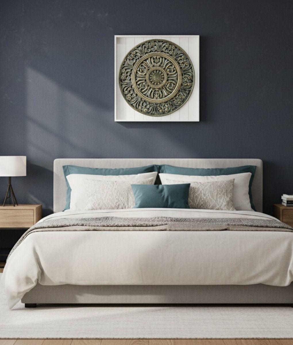 Decoración Pared Cuadro Arte Mural Mándala Contraste Jhn-4