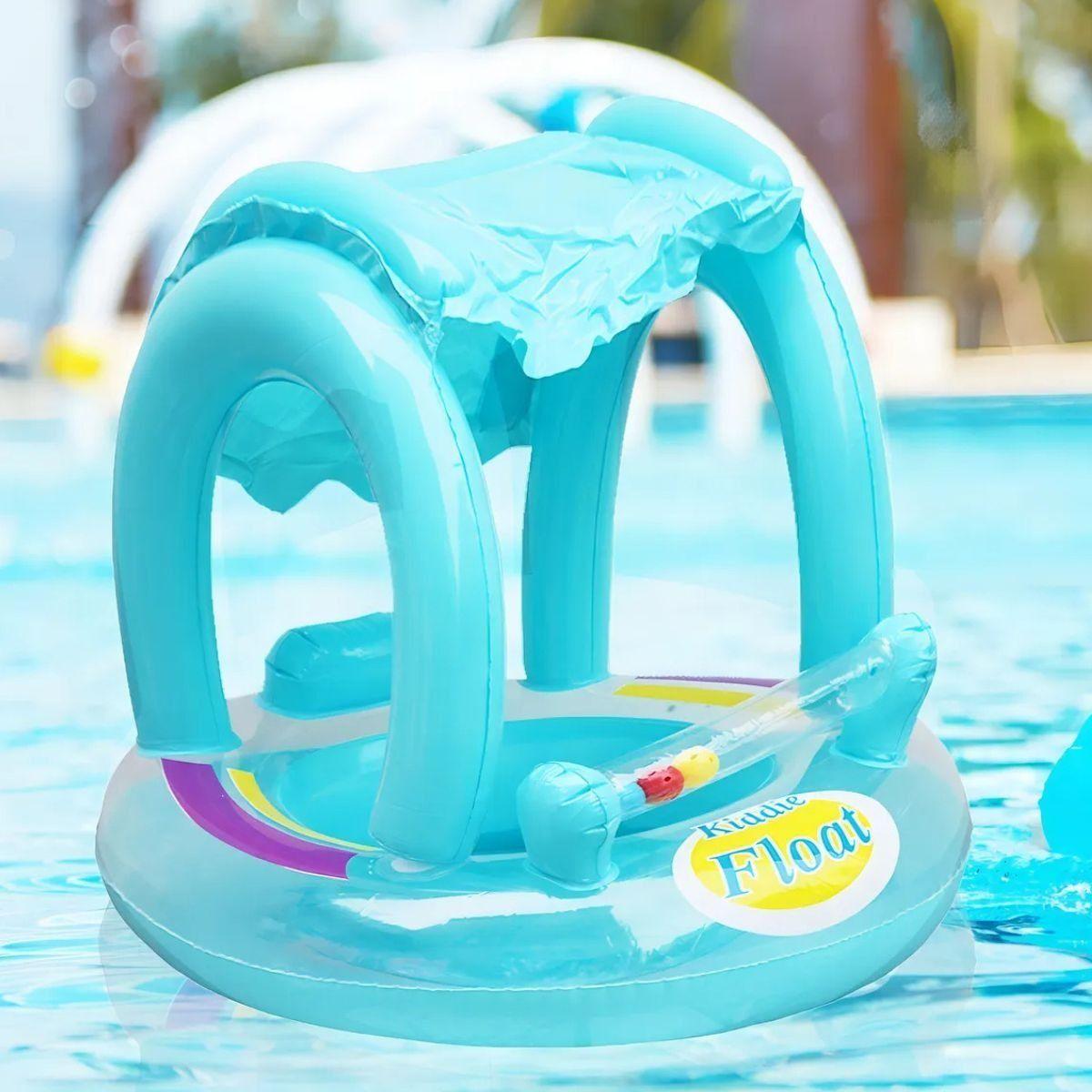 FLOTADOR INFLABLE PARA BEBE CAMPANA Y TOLDO PISCINA LAU-2