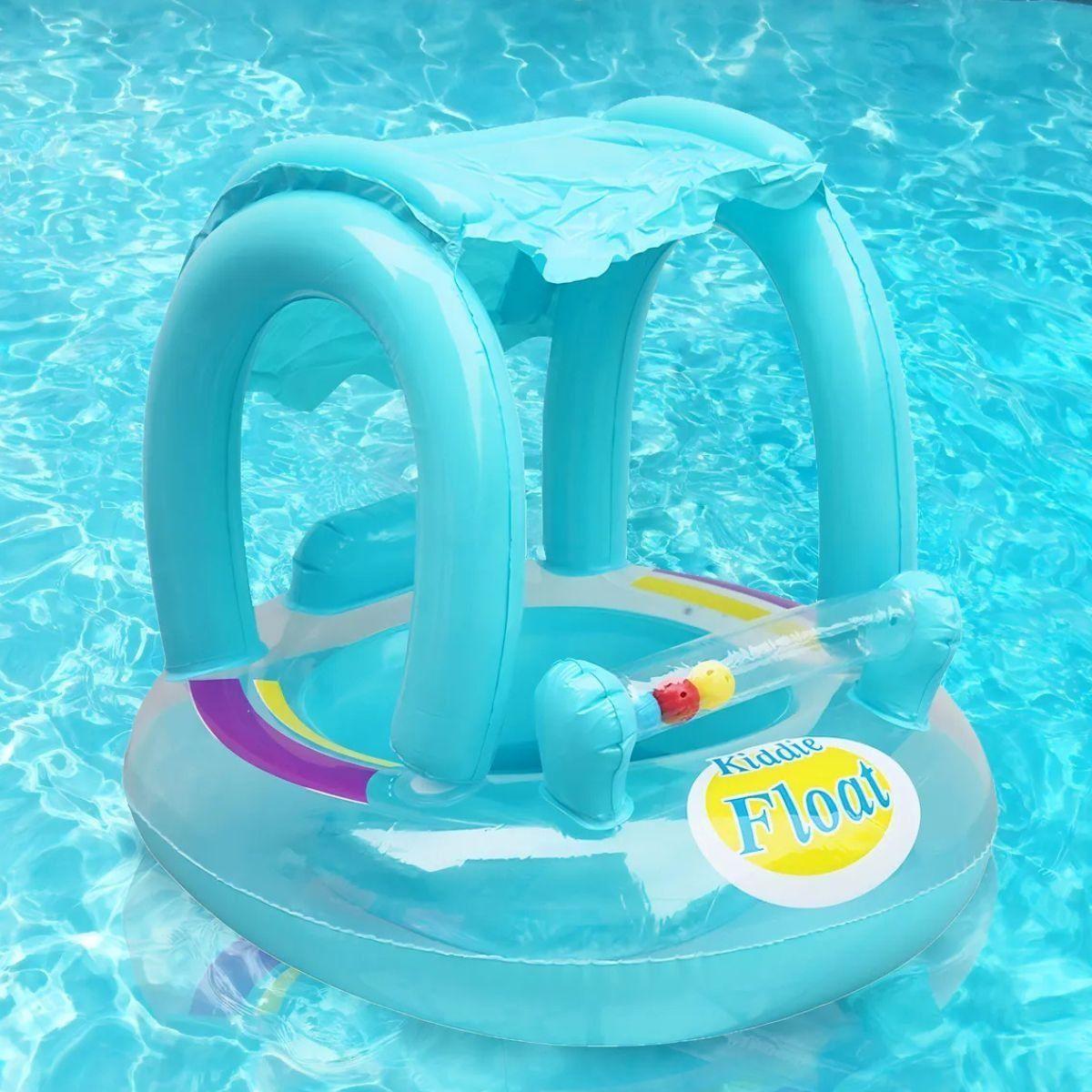 FLOTADOR INFLABLE PARA BEBE CAMPANA Y TOLDO PISCINA LAU-3