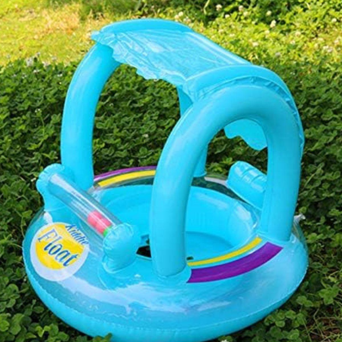 FLOTADOR INFLABLE PARA BEBE CAMPANA Y TOLDO PISCINA LAU-8