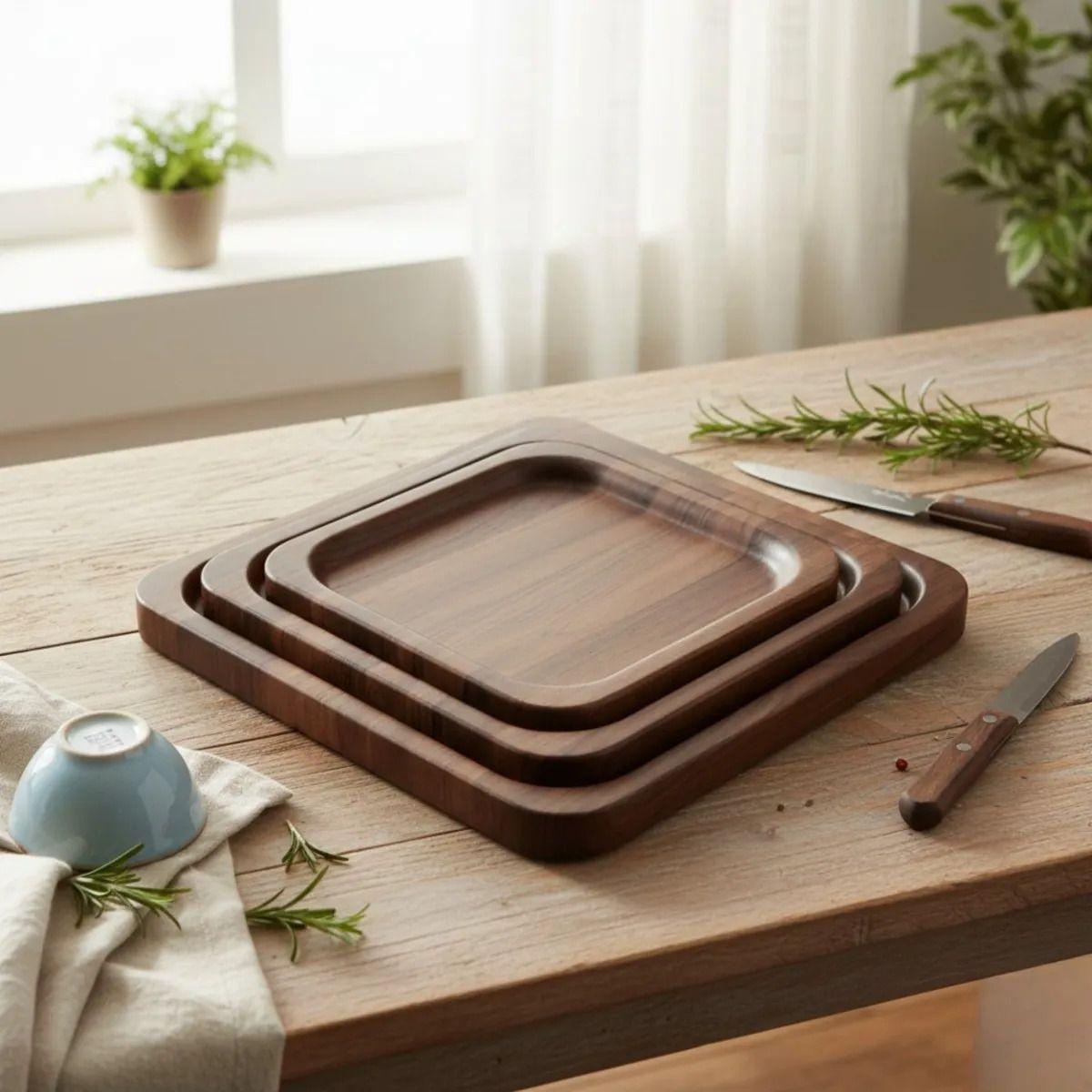 Set 3 Bandeja Decorativa Multiuso Diseño Minimalista Jhn-9