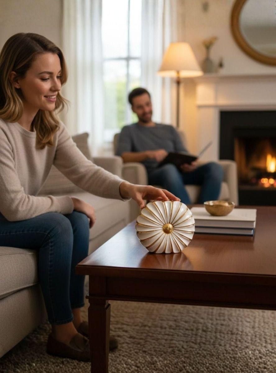 Florero Decorativo Elegante Detalle Ornamental Contraste Jhn-2