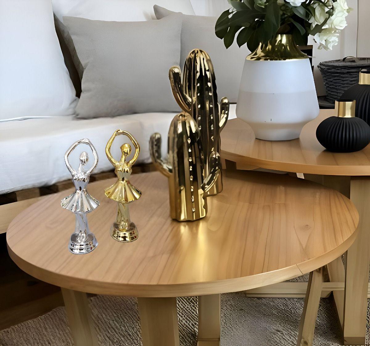 Set de 2 Estatuas Bailarinas Arte Decoración Vintage Jhn-4