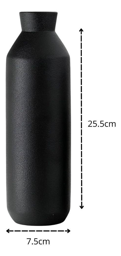 Florero Decorativo Jarrón Cerámica Alto Mesa Negro Jhn-9