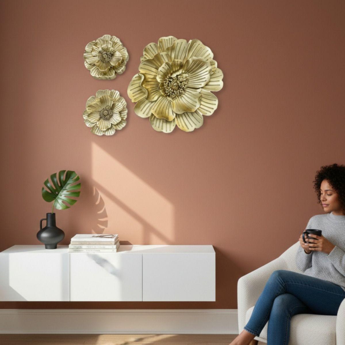 Set 3 Pza Figura Decorativa Arte Mural Flora Primaveral Jhn-2