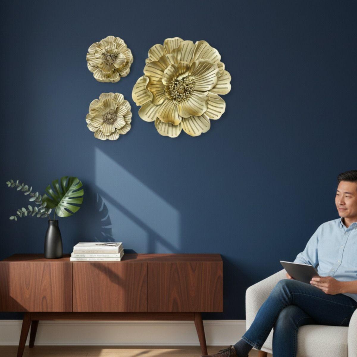 Set 3 Pza Figura Decorativa Arte Mural Flora Primaveral Jhn-3