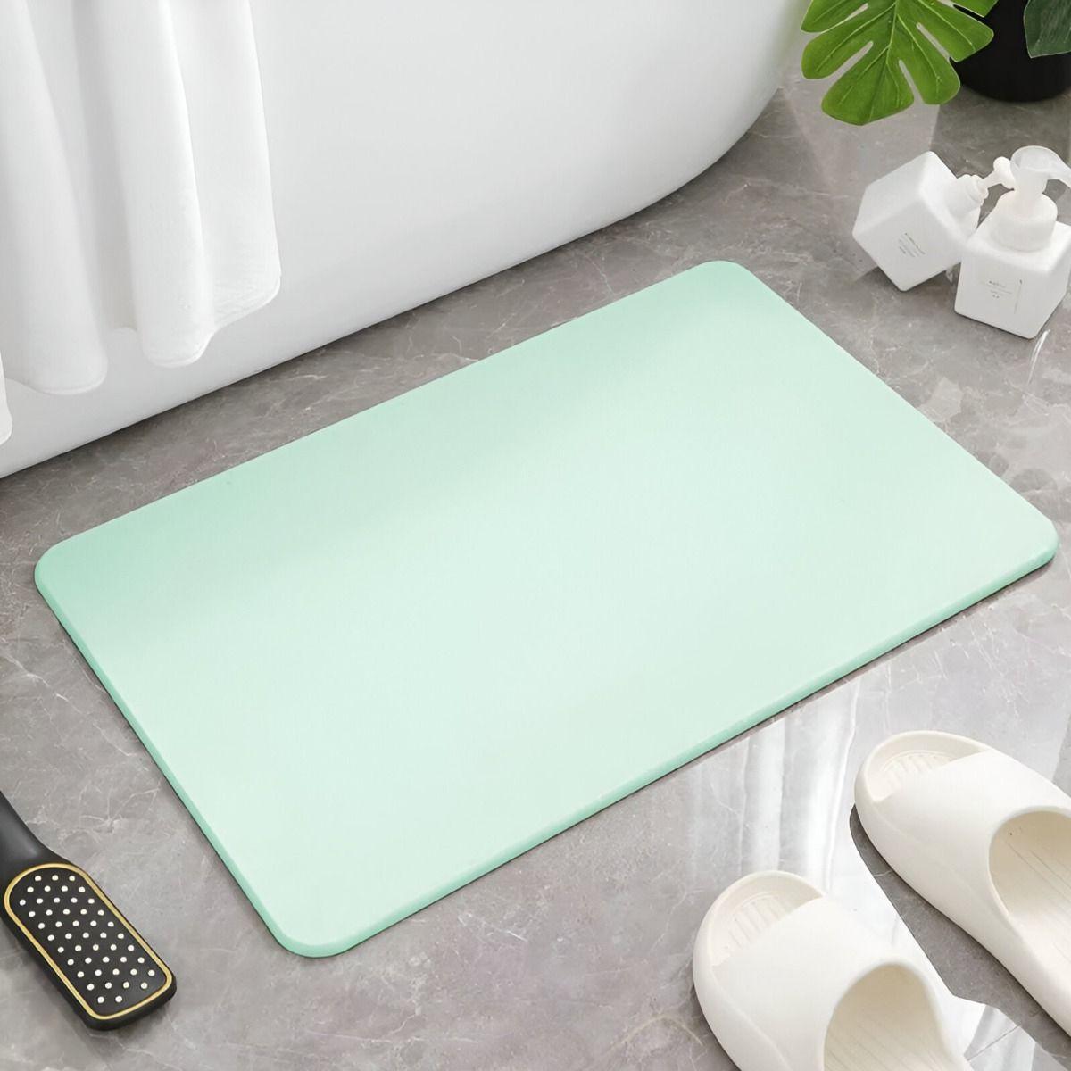 Set 3 Alfombras Baño Menta Decorativa Antideslizante Jhn-6