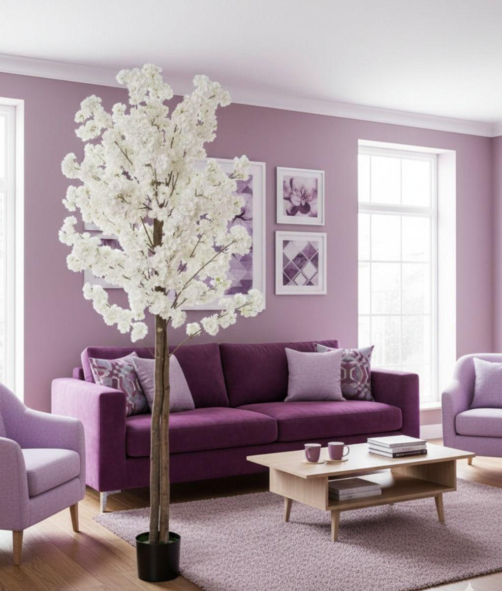 Planta Artificial Decorativa Flor Cerezo Árbol Adorno Jhn-9