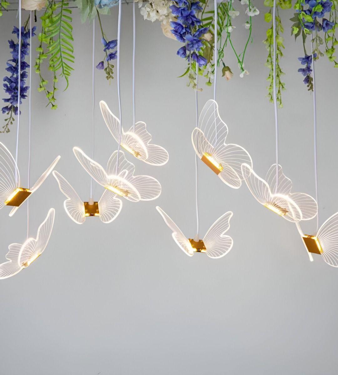 Lámpara Colgante Mariposas Isla Techo Nórdico Decoración Jhn-3