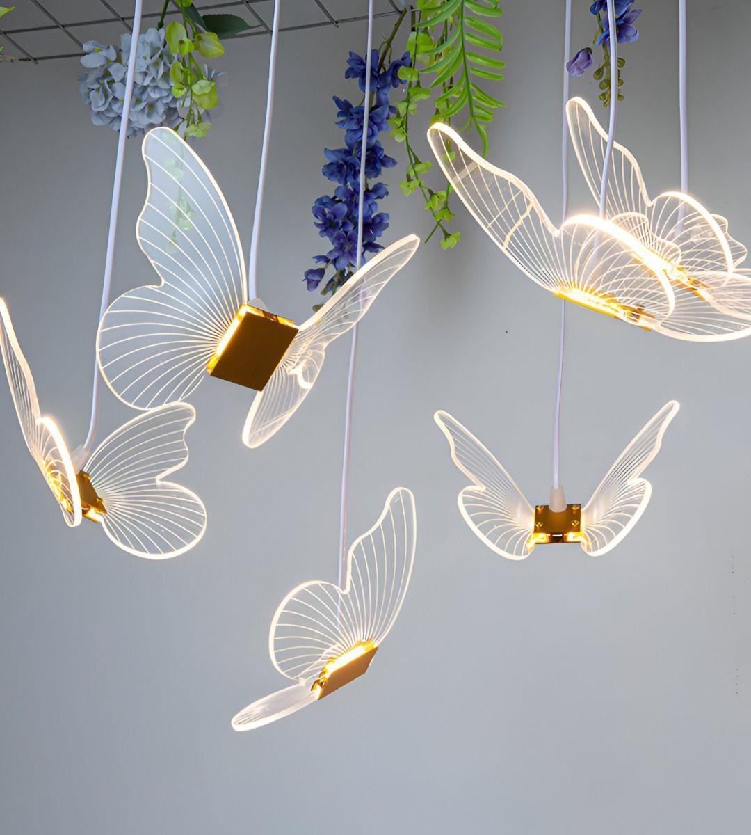 Lámpara Colgante Mariposas Isla Techo Nórdico Decoración Jhn-9