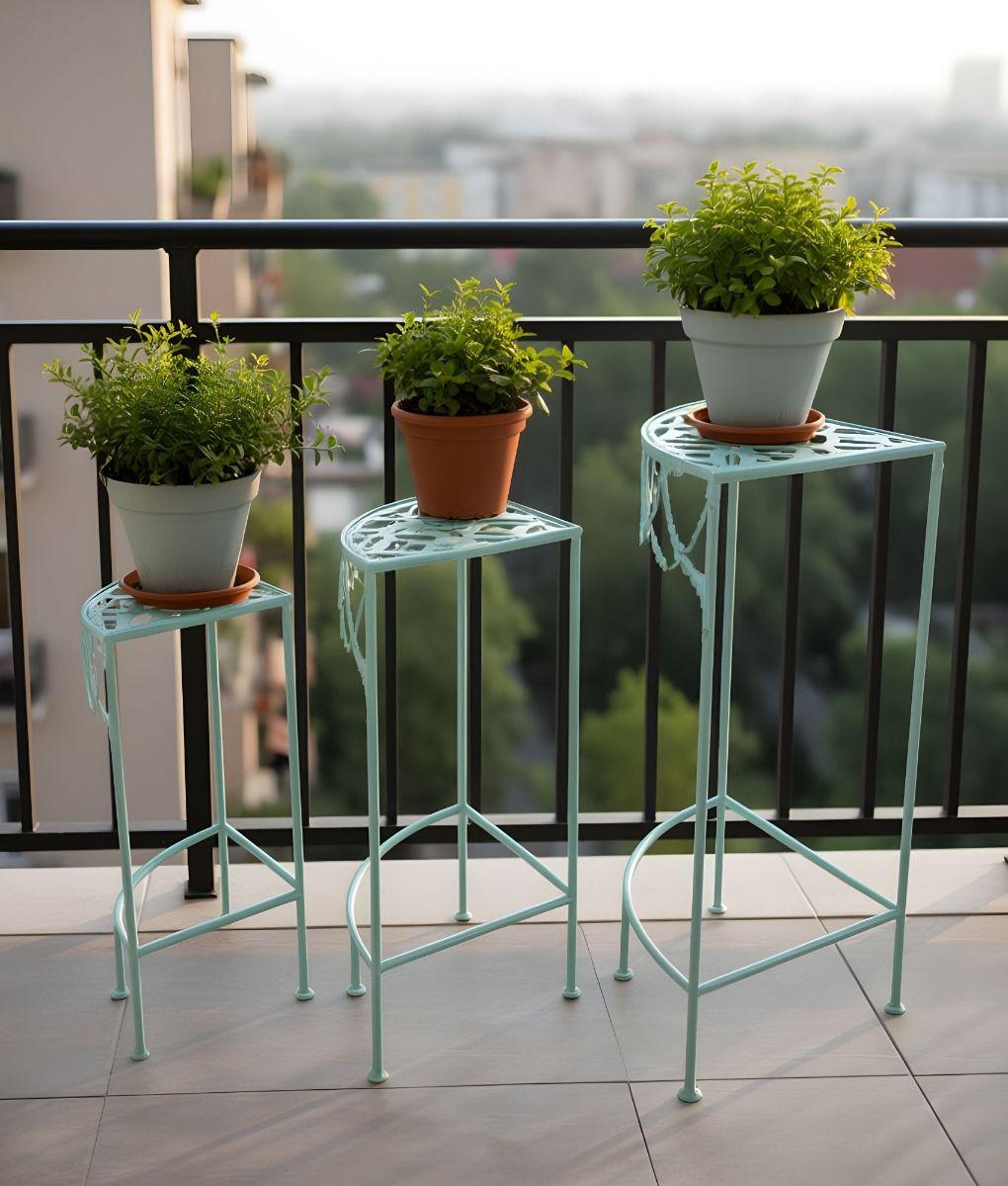 Set 3 Mesa Auxiliar Decorativa Esquina Multifuncional Jhn-7