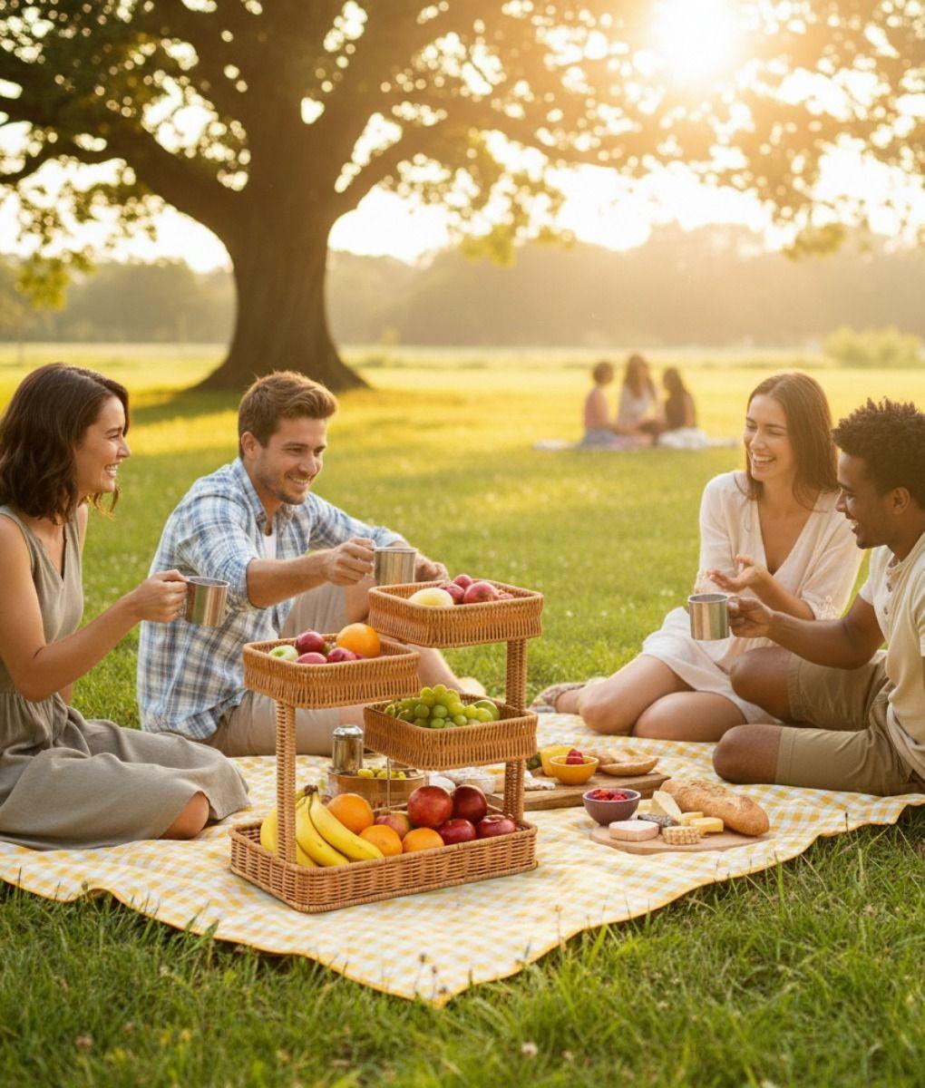 Canasto Decorativo Organizador Multinivel Artesanal Jhn-4