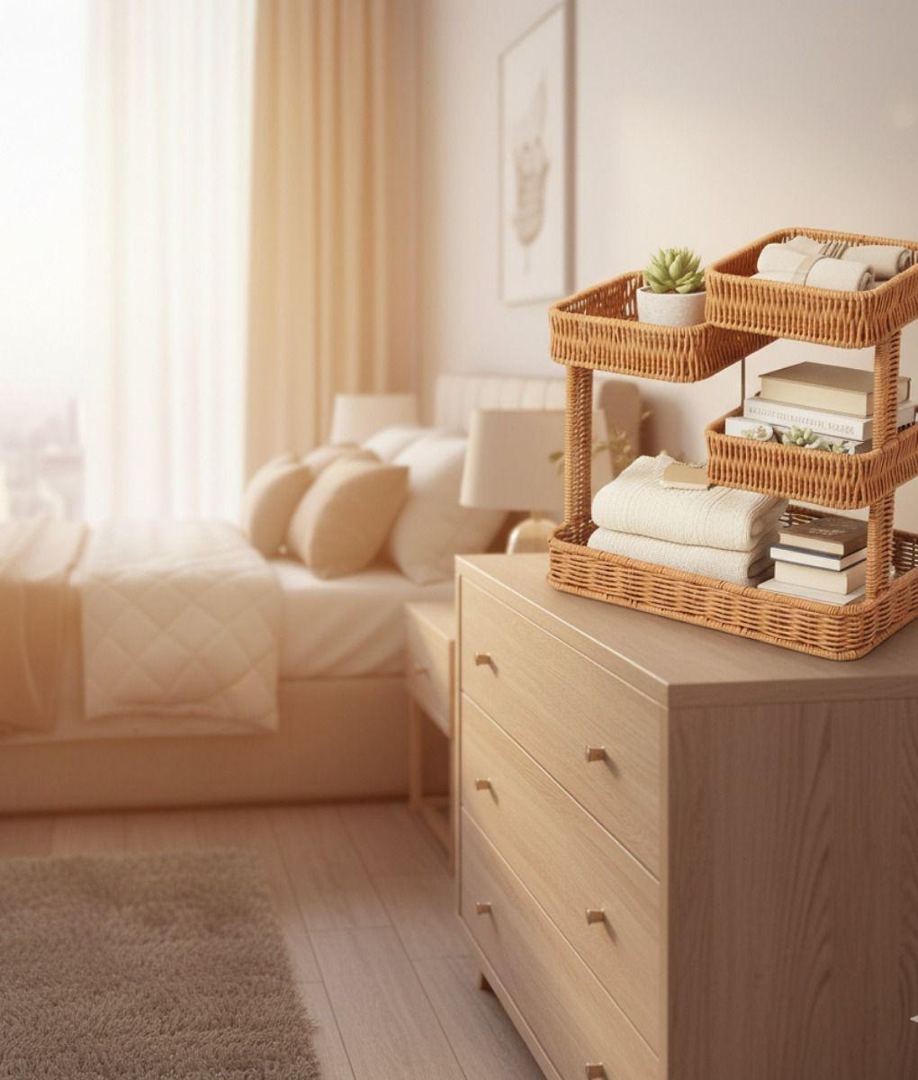 Canasto Decorativo Organizador Multinivel Artesanal Jhn-9