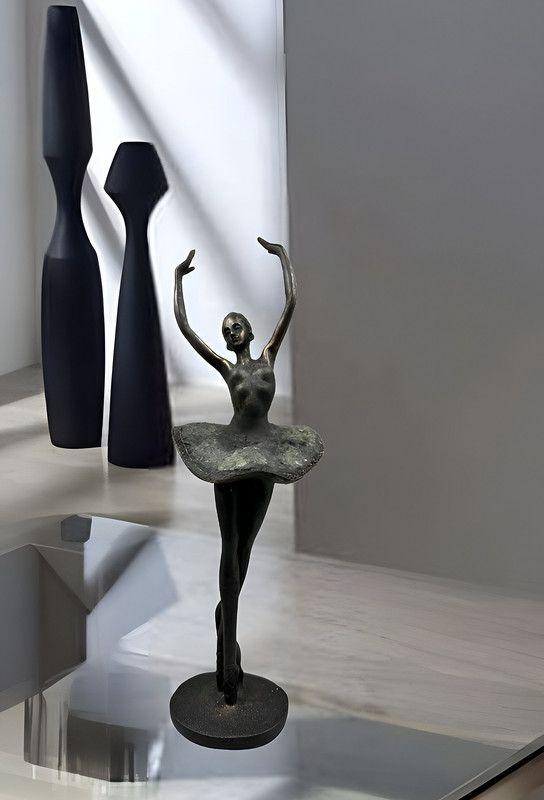 Estatua Bailarin Ballet Arte Metal Sala Decoracion Hogar Lau-5
