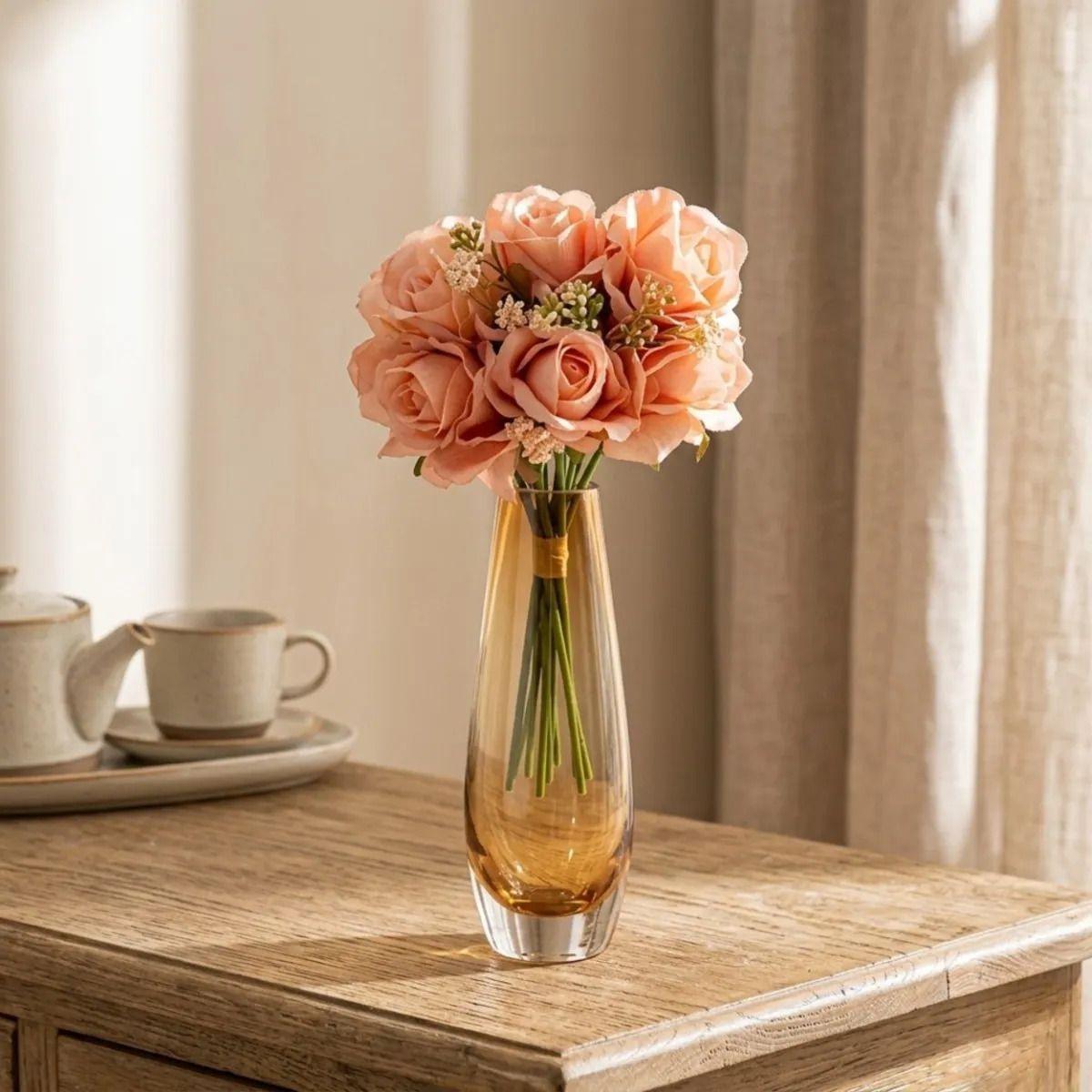 Set 3 Ramos Rosas Artificiales Decorativas Premium ALJ-6