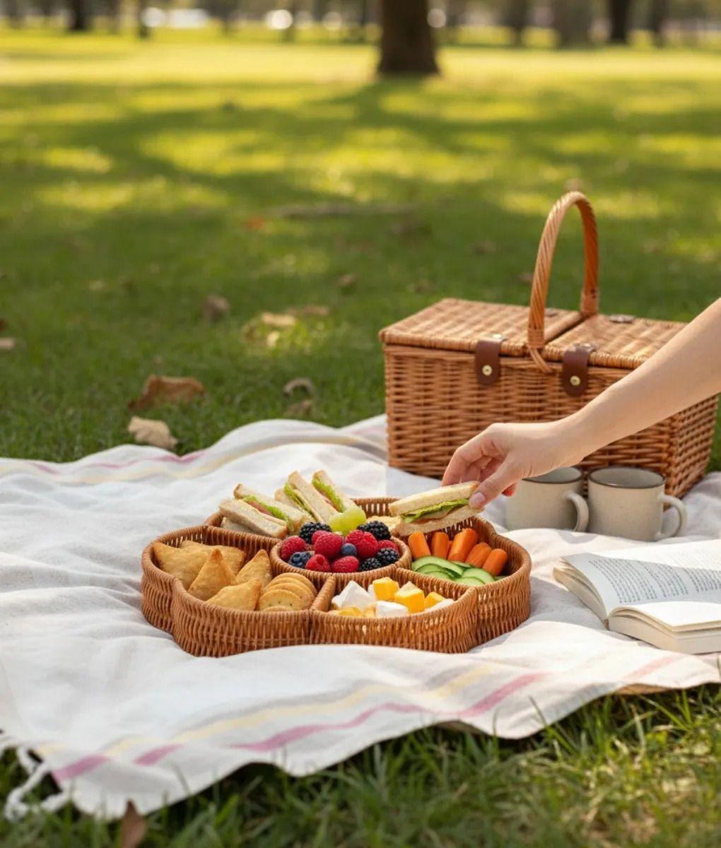 Bandeja Decorativa Servir Hogar Divisiones Diseño Flor Jhn-6