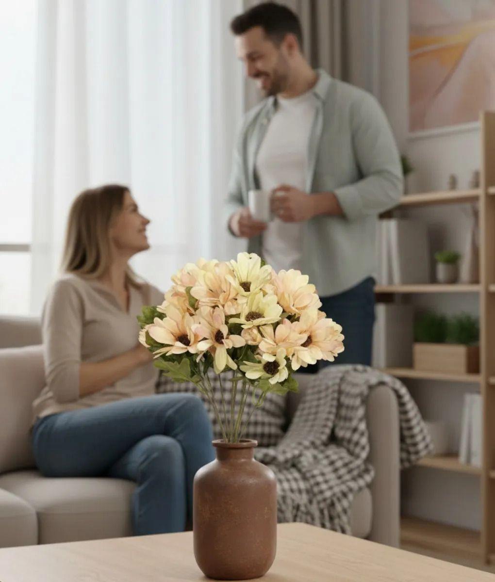 Set 2 Flores Artificiales Ramo Campestre Decorativo Jhn-4