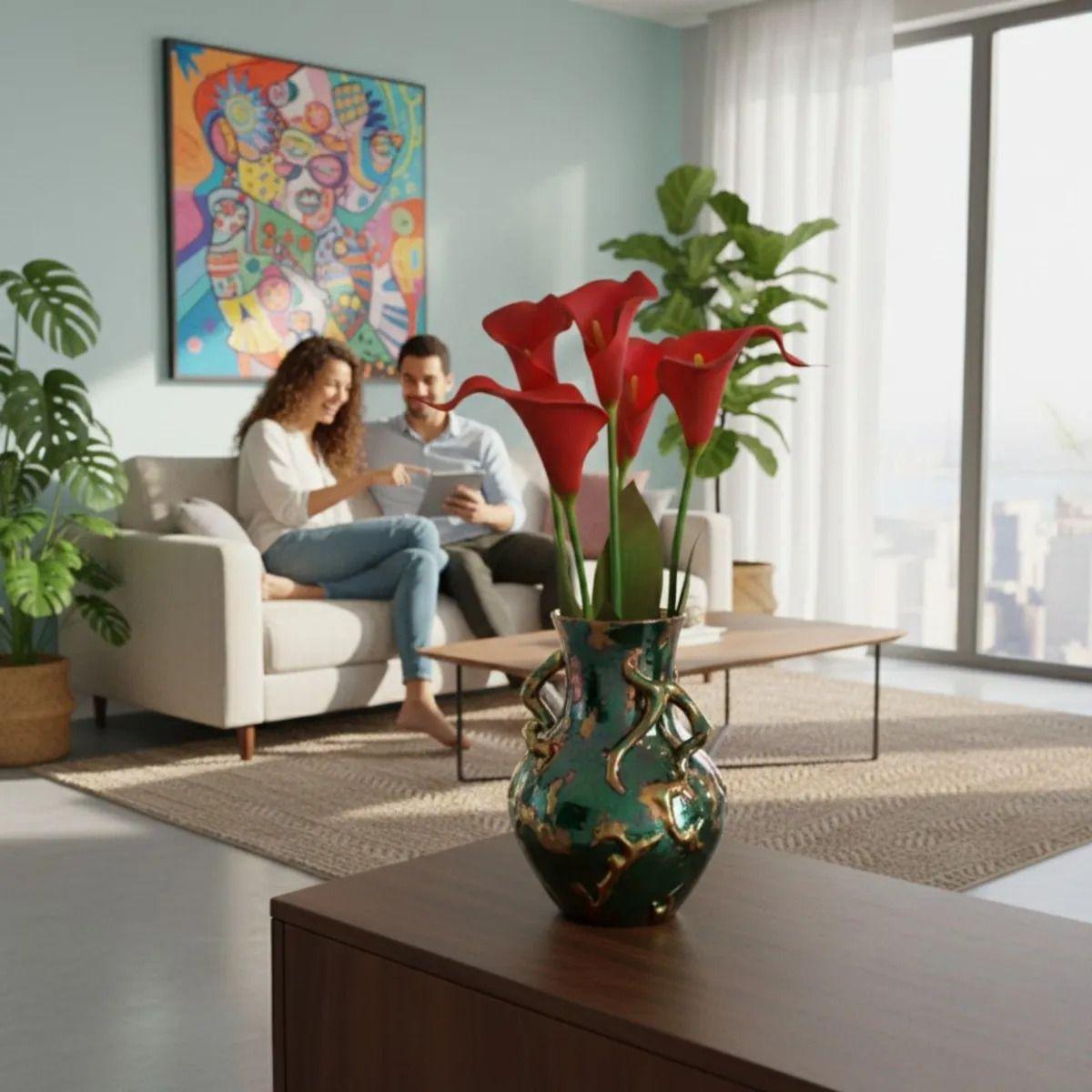 Arreglo Floral Adorno Artificial Calas Decorativas Hogar Jhn-2