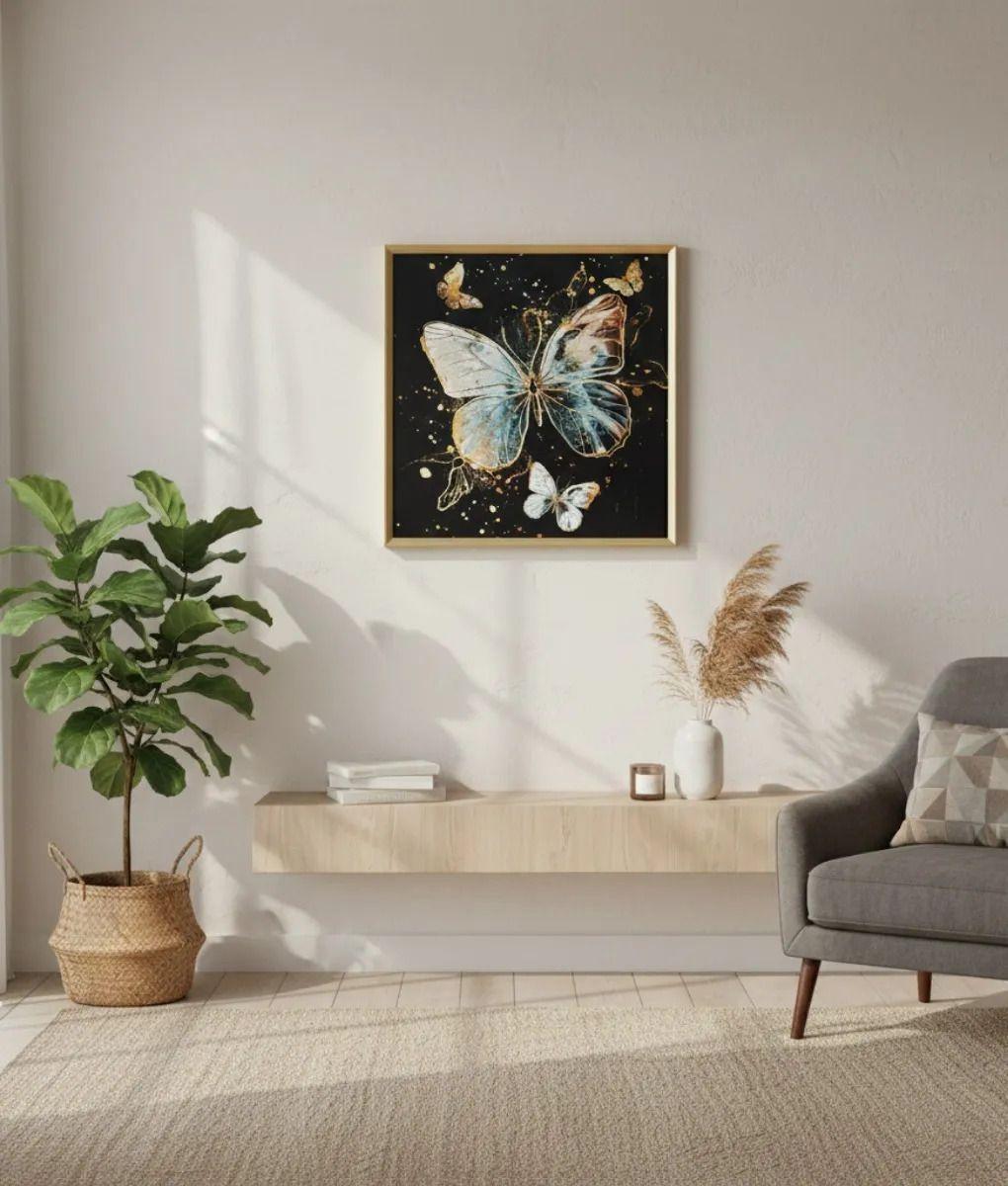 Cuadro Decorativo Pared Sinfonía Mariposas Cósmico Jhn-9