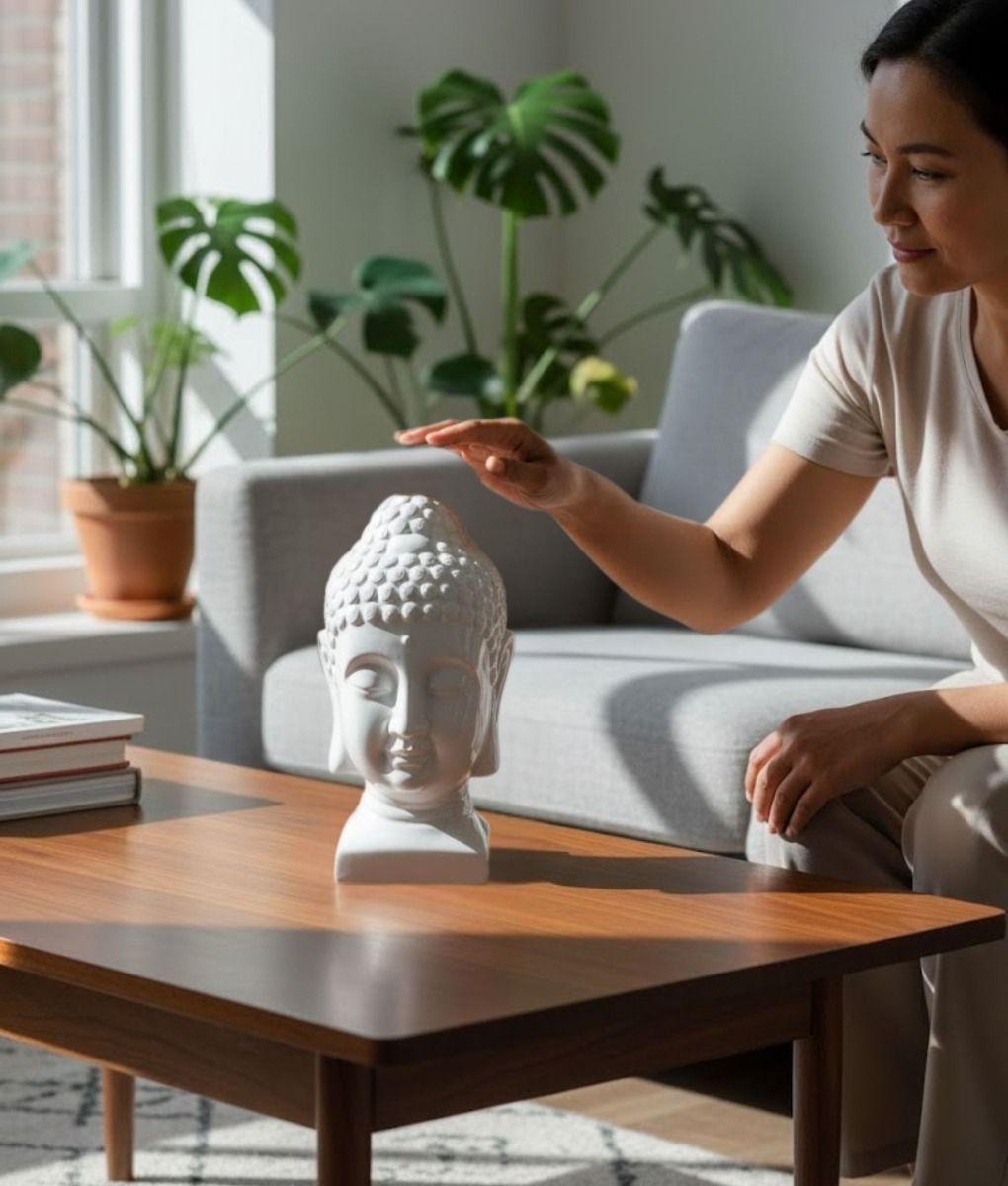 Estatua Adorno Decorativo Cabeza Buda Figura Versátil Jhn-3