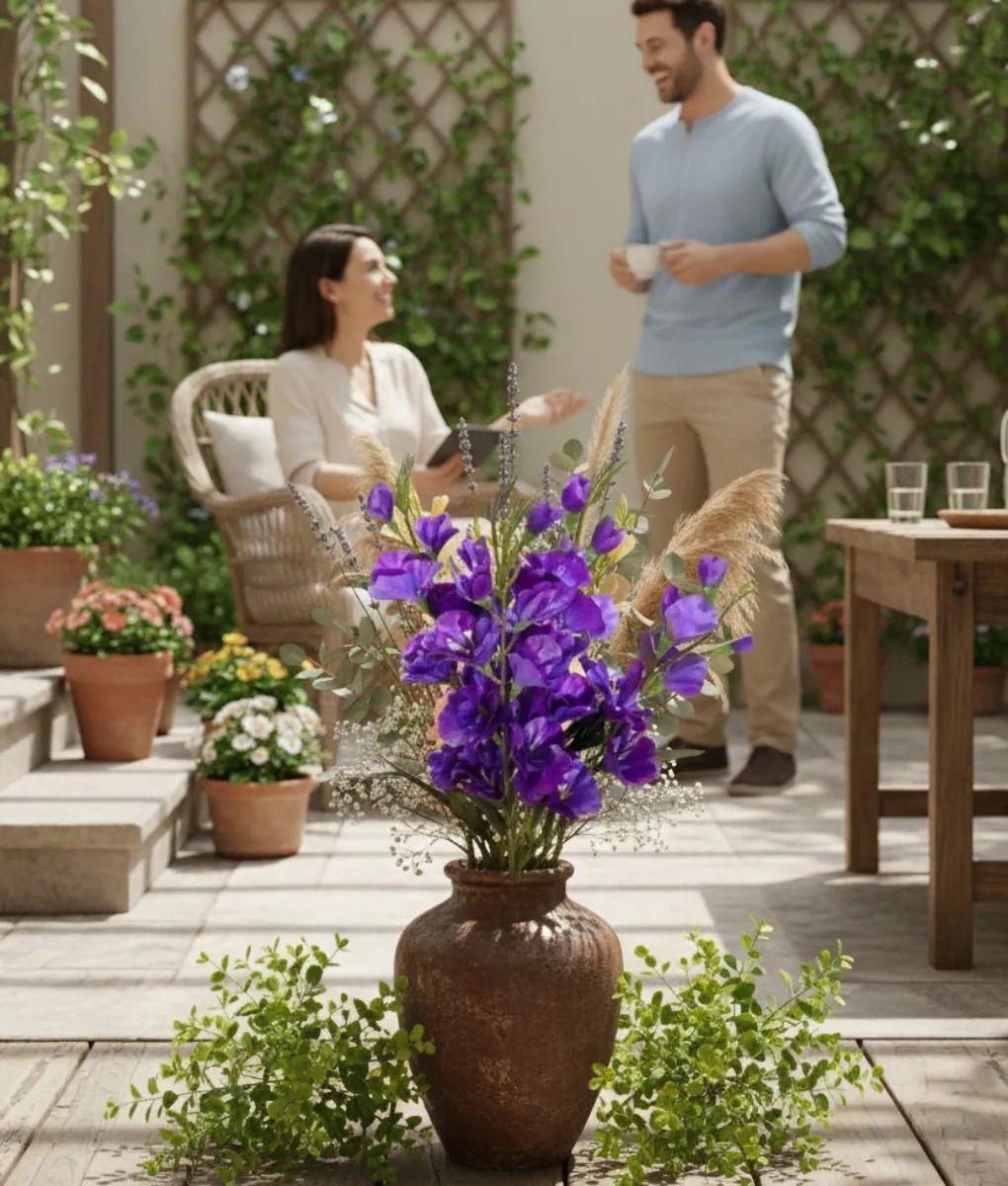 Set 2 Ramo Floral Artificial Adorno Decorativo Espigas Jhn-4