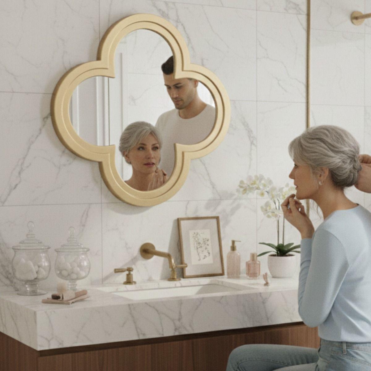 Espejo Pared Decorativo Estilo Diseño Flor Ciruelo Hogar Jhn-3