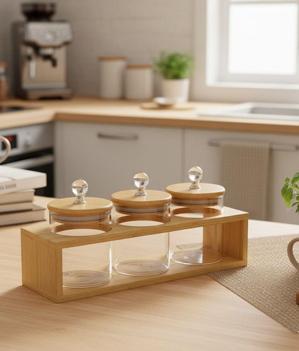 Set 3 Frascos Almacenamiento Organización Recipientes Jhn-9