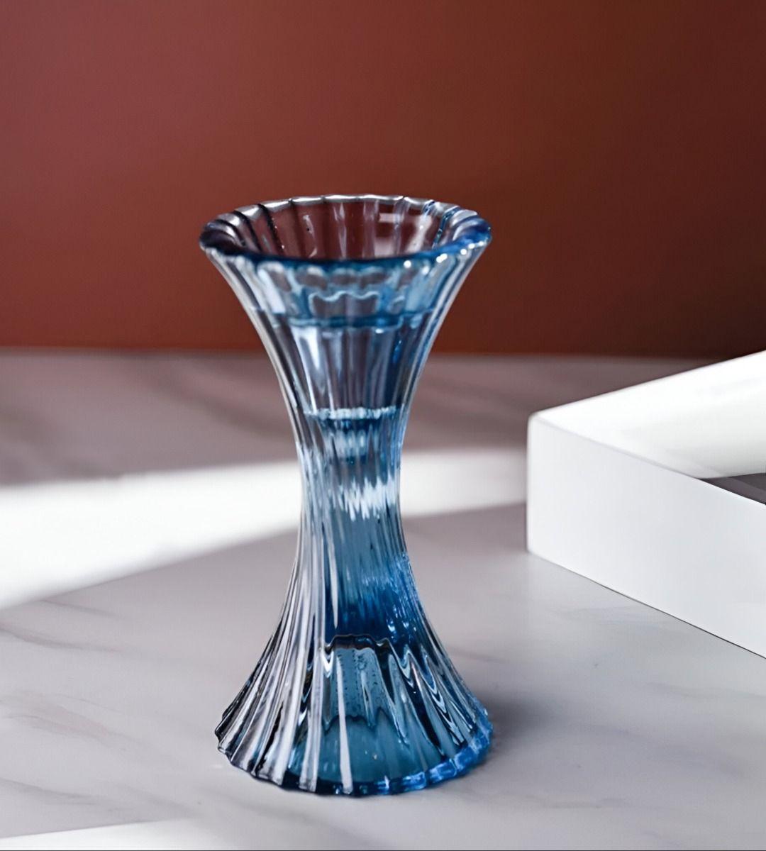 Set 2 Candelabros Portavelas Cristal Vidrio Decoración Jhn-6