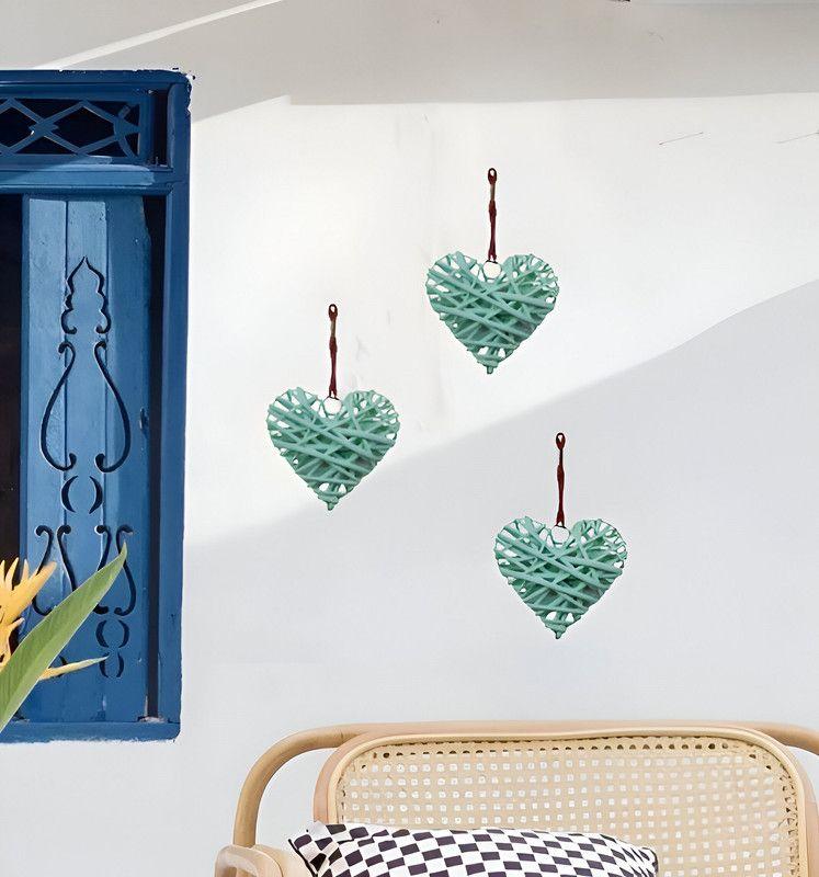 Set 5 Corazon Mimbre Corazon Colgante Hogar Nordico Lau-1
