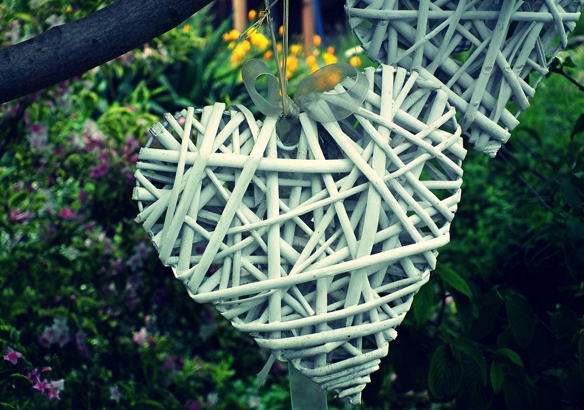 Set 5 Corazon Mimbre Corazon Colgante Hogar Nordico Lau-5