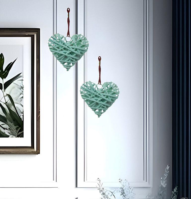 Set 5 Corazon Mimbre Corazon Colgante Hogar Nordico Lau-9
