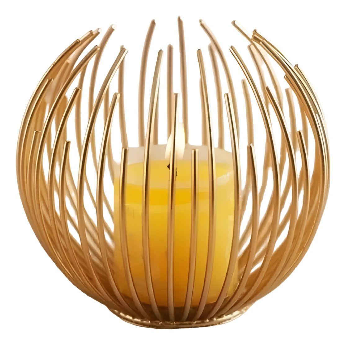 Set 2 Portavelas Decorativo Geométrico Soporte Flores Jhn-0