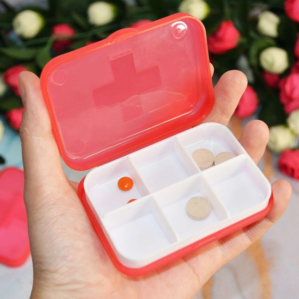 SET 5 PASTILLEROS PORTATIL VIAJE 6 COMPARTIMIENTO LAU-4