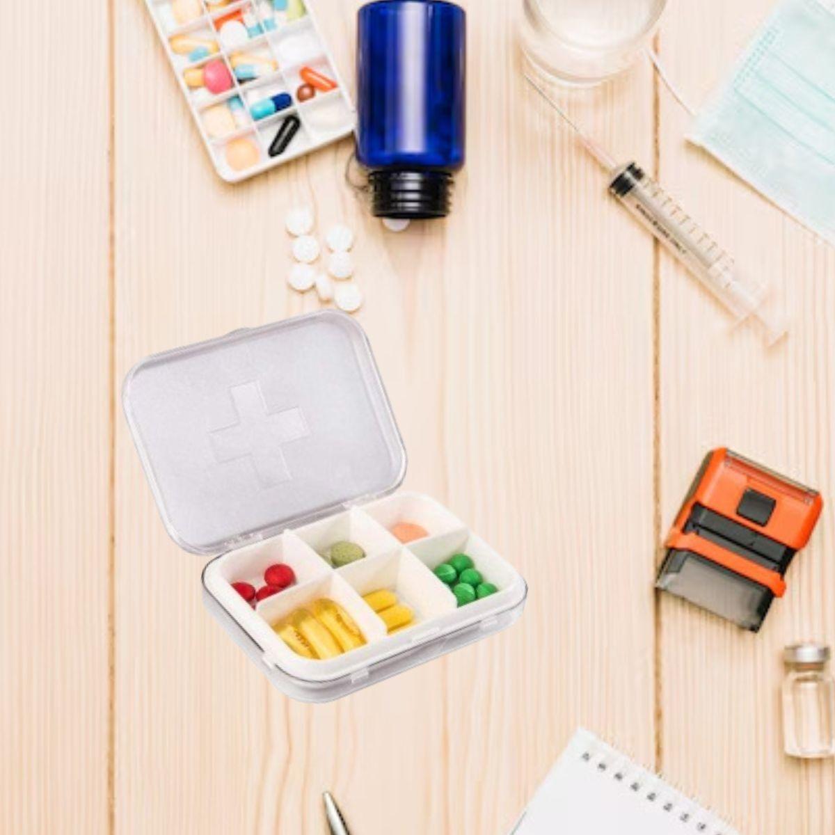 SET 5 PASTILLEROS PORTATIL VIAJE 6 COMPARTIMIENTO LAU-8