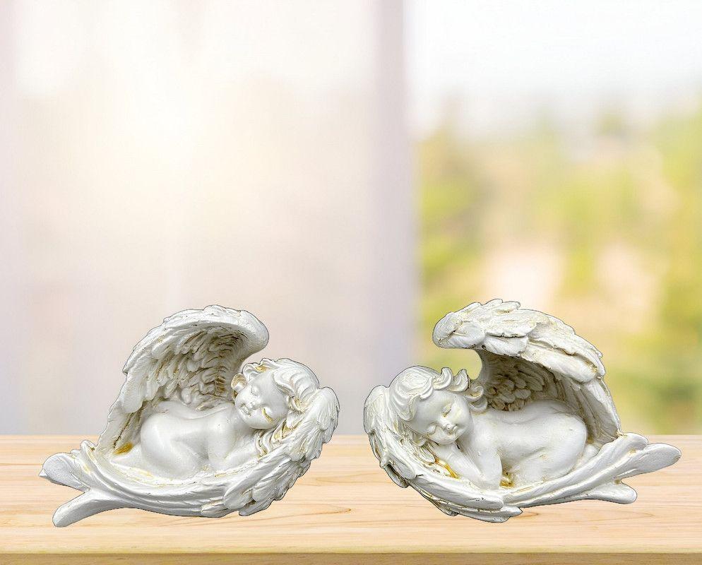 Set 2 Estatuas Angeles Resina Jardin Decoracion Hogar Lau-5