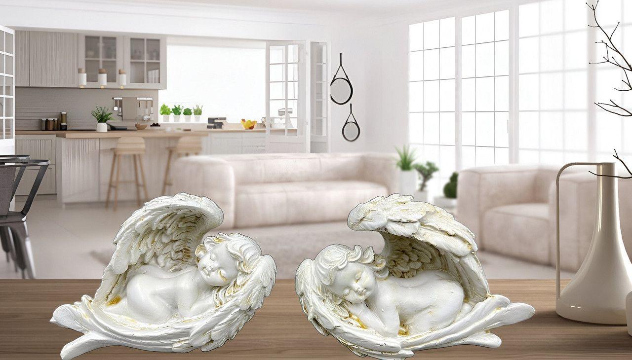 Set 2 Estatuas Angeles Resina Jardin Decoracion Hogar Lau-6