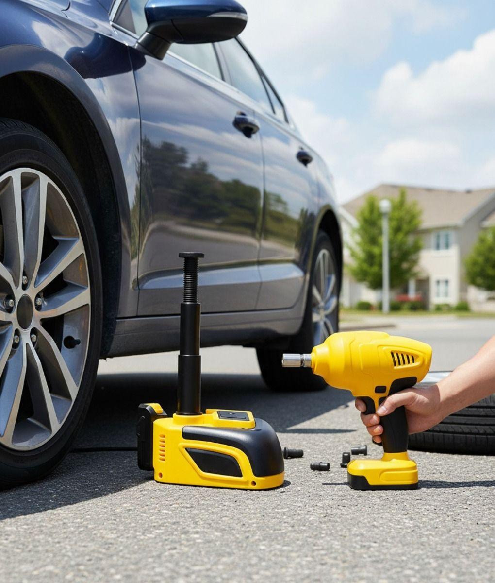 Kit Gato Hidráulico Llave Impacto Auto Vehículo Elevador Jhn-4