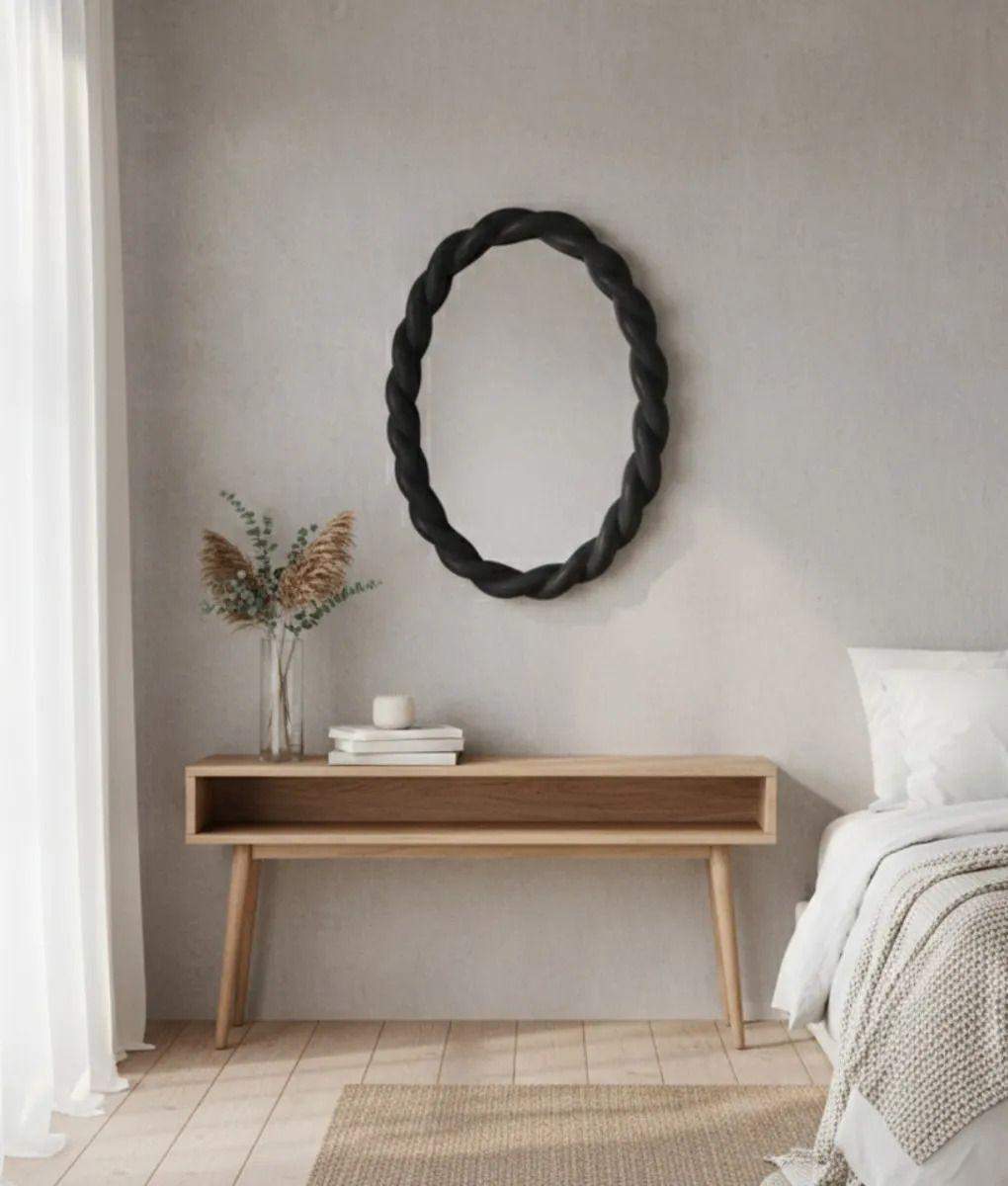 Espejo Pared Ovalado Marco Trenzado Estilo Moderno Jhn-7