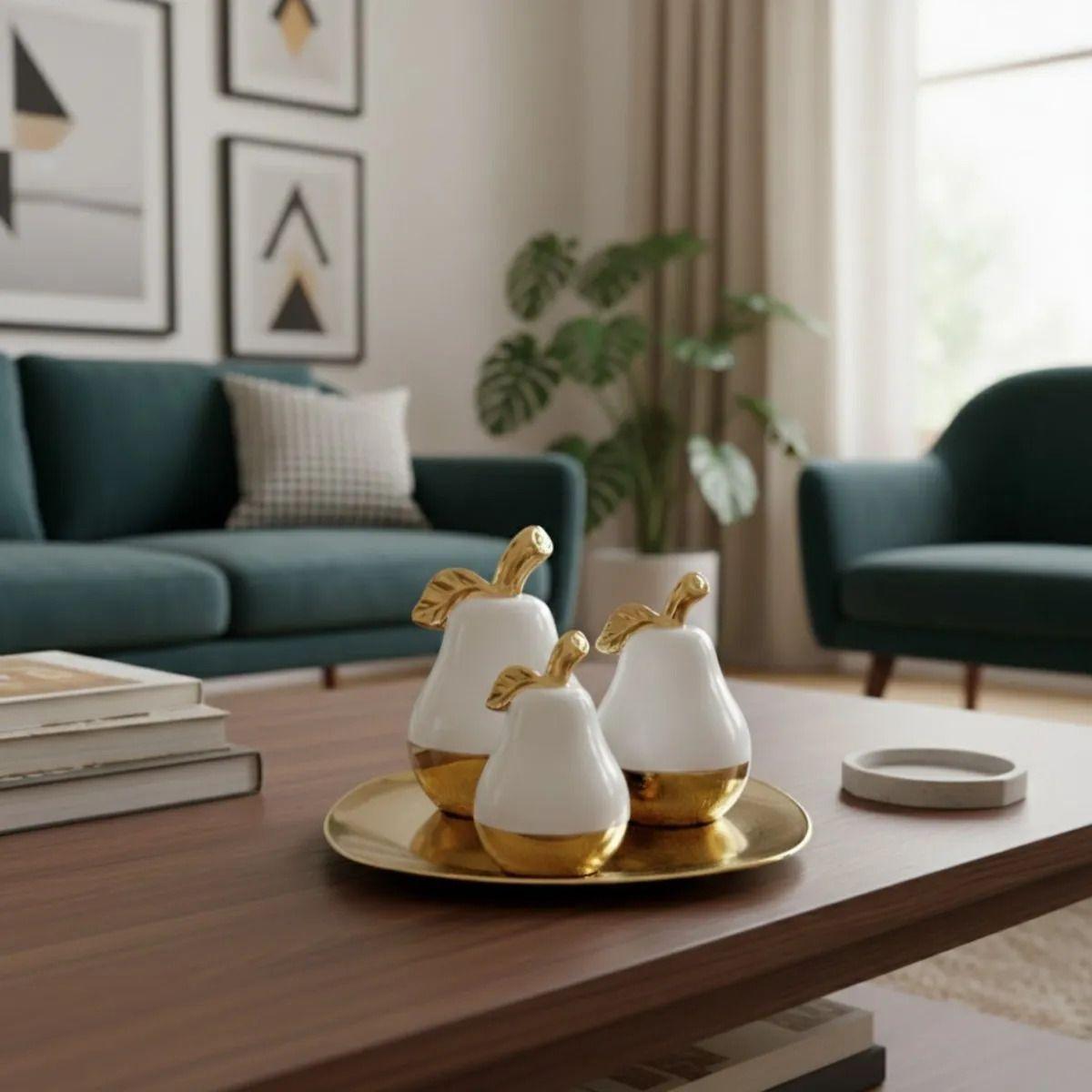 Set 3 Figuras Decorativas Peras Exclusivas Modernas AJ-7