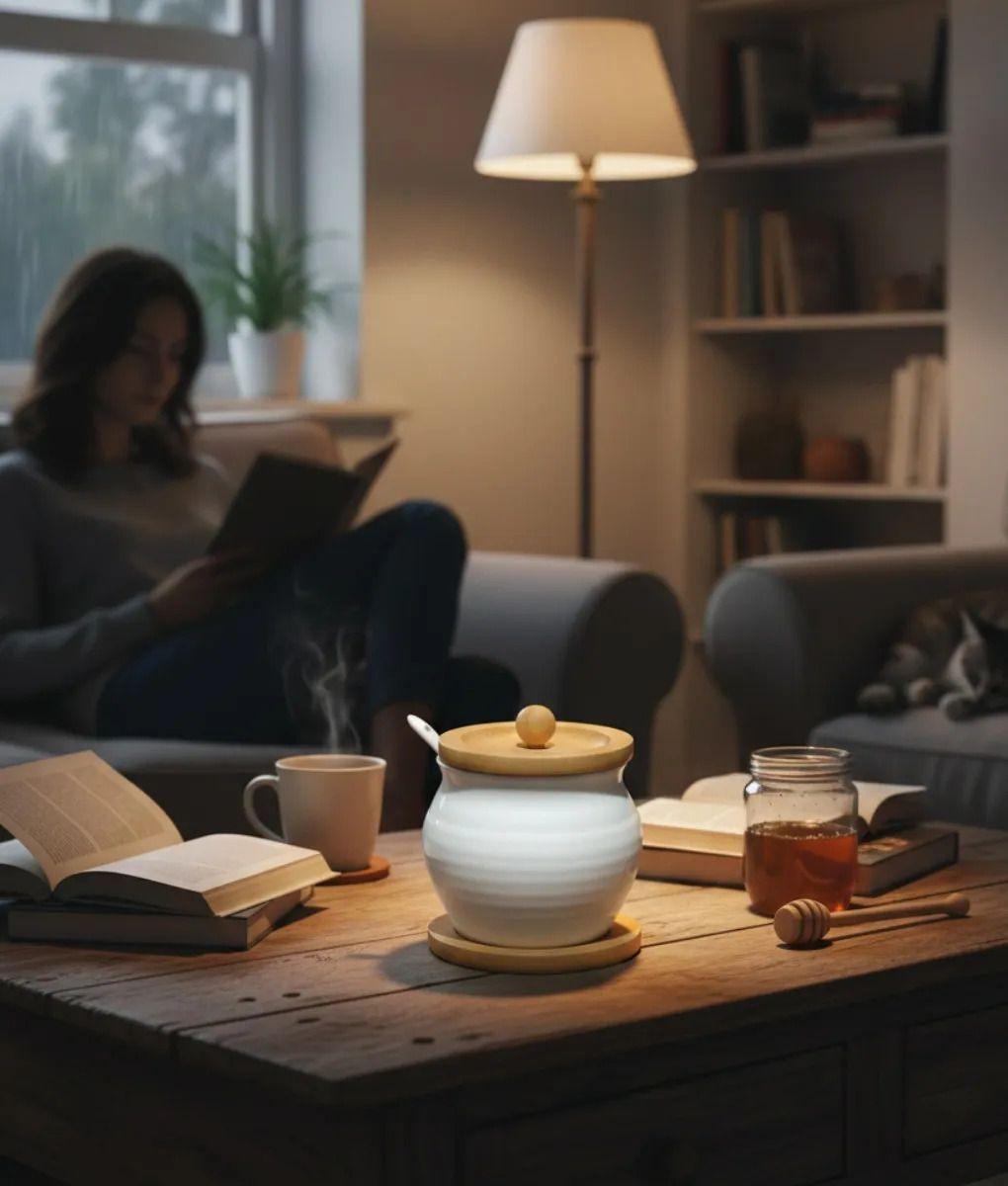 Azucarera Estilo Minimalista Tapa Base Bambú Mesa Jhn-5