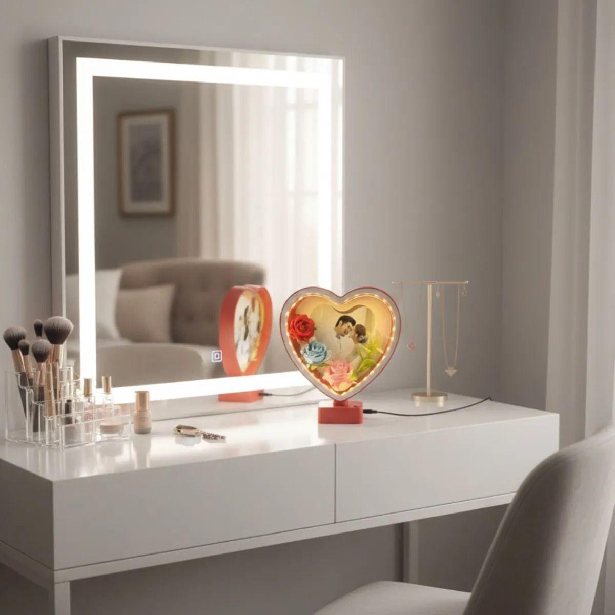 Portarretrato Decorativo Corazón Marco Foto LED 3D Jhn-8