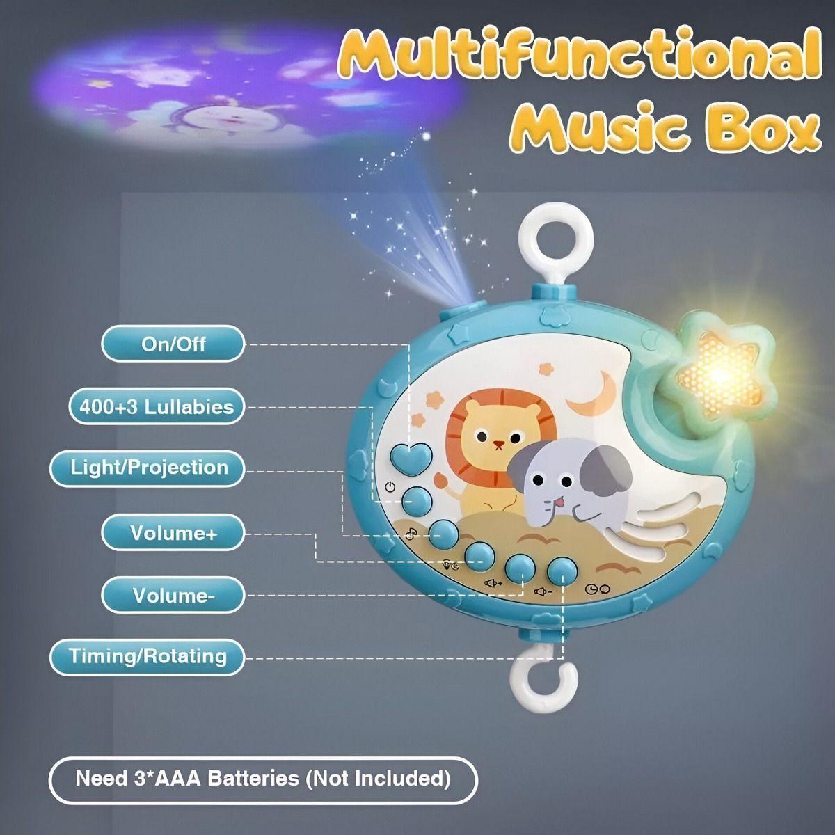 Móvil Bebé Cuna Juguetes Música Luces Carrusel Portátil Jhn-9