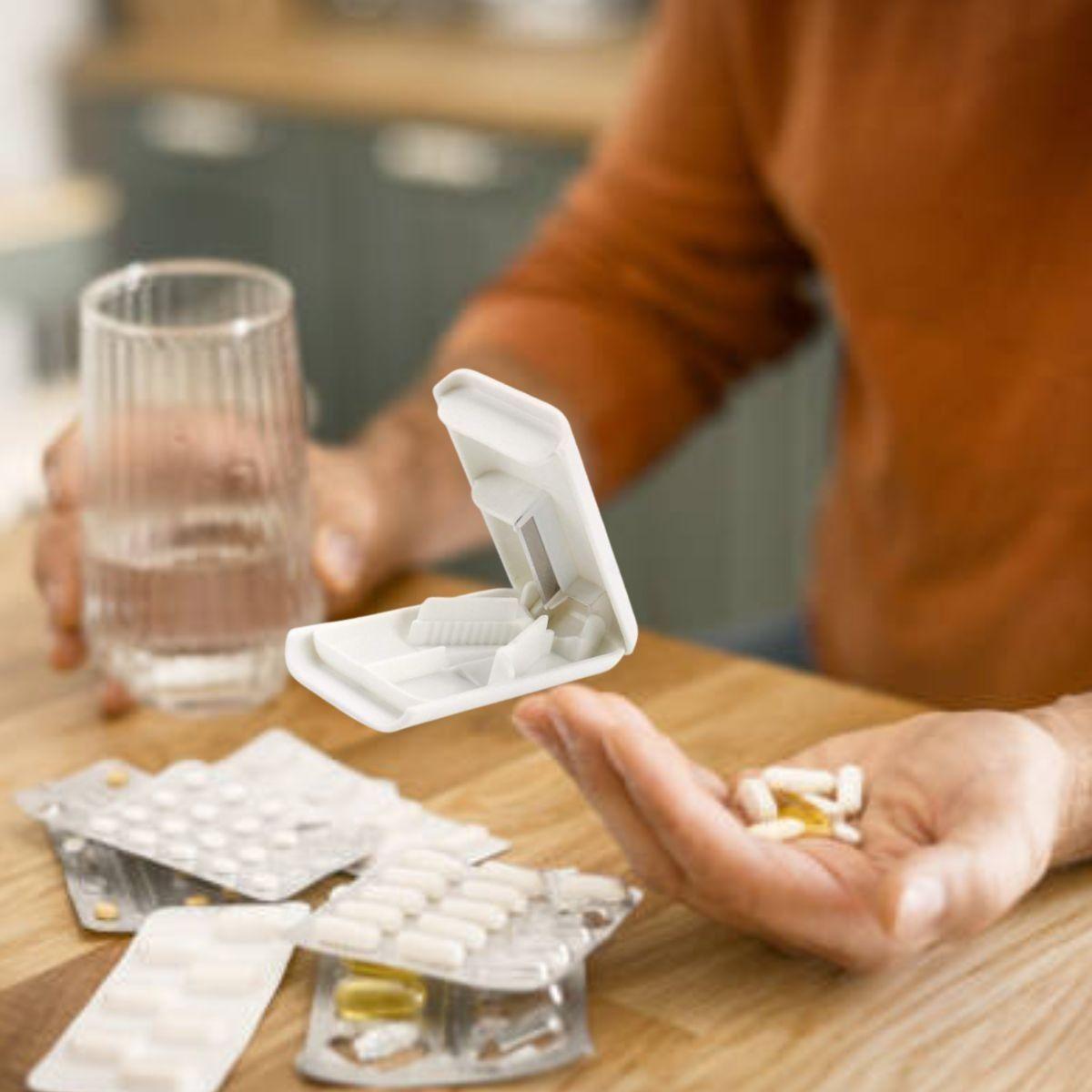 SET 10 PASTILLERO CORTADOR DIVISOR 2 EN 1 PORTATIL LAU-6