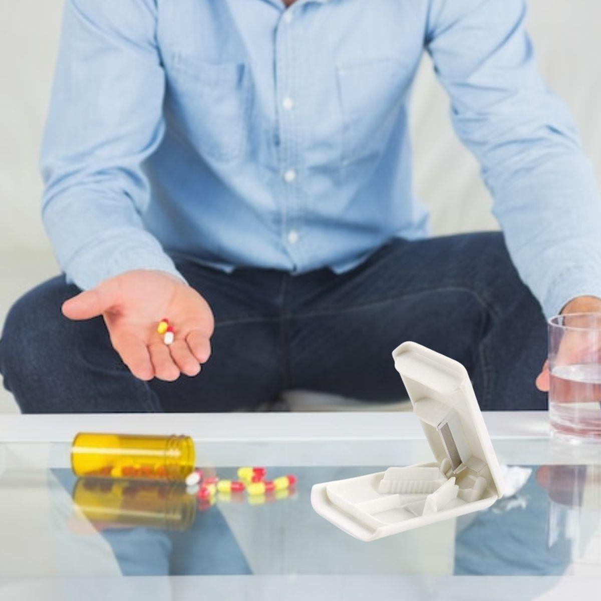 SET 10 PASTILLERO CORTADOR DIVISOR 2 EN 1 PORTATIL LAU-8